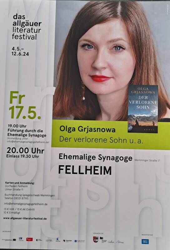 Veranstaltung Olga Grjasnowa in der Ehemaligen Synagoge Fellheim